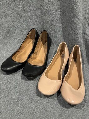 Mossimo Supply Co. Women's Black and Nude Patent Ballet Flat Bundle